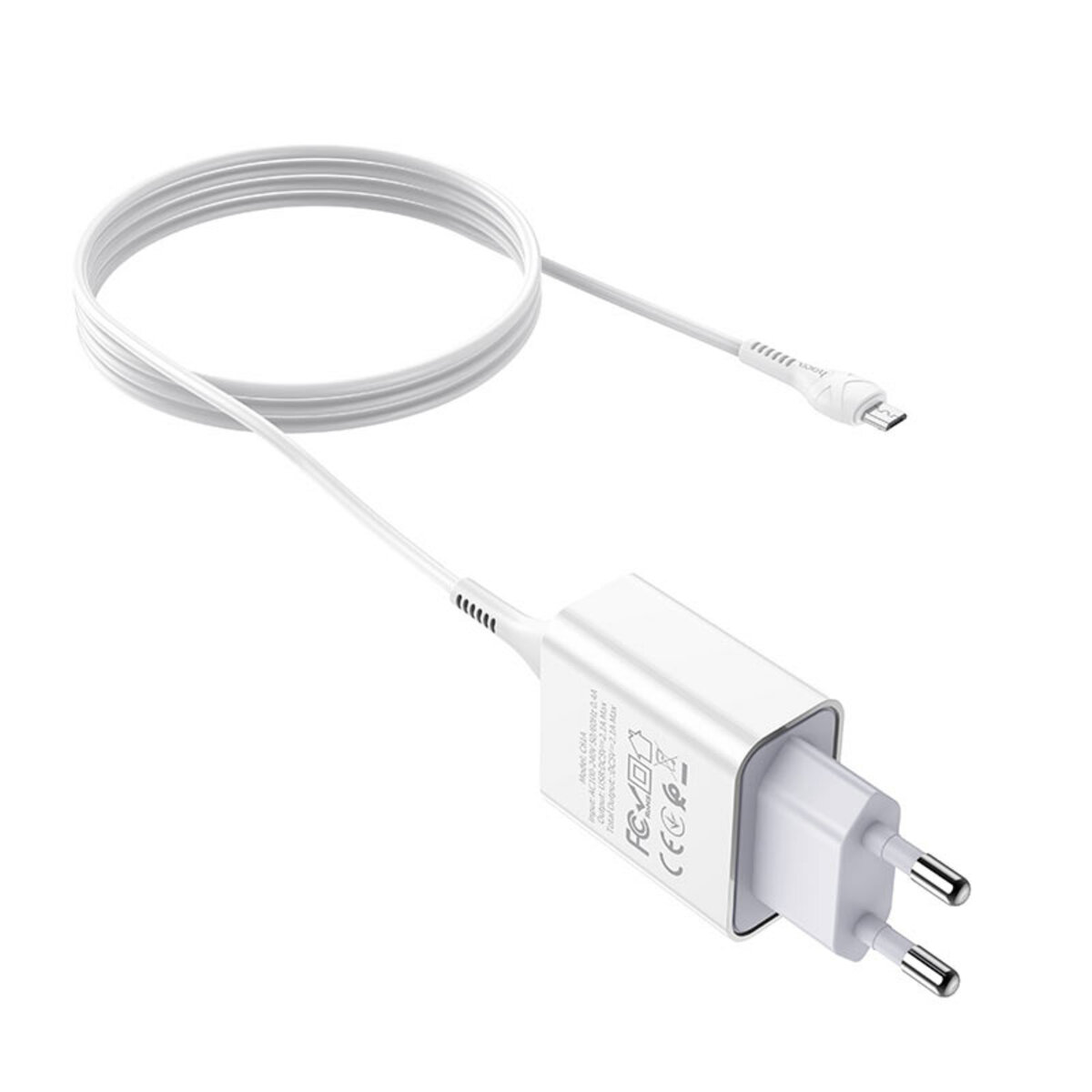 Мережевий зарядний пристрій HOCO C81A Asombroso single port charger set(Micro) 10.5W White