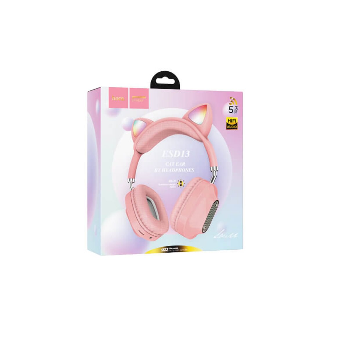 Навушники HOCO ESD13 Skill cat ear BT headphones Pink