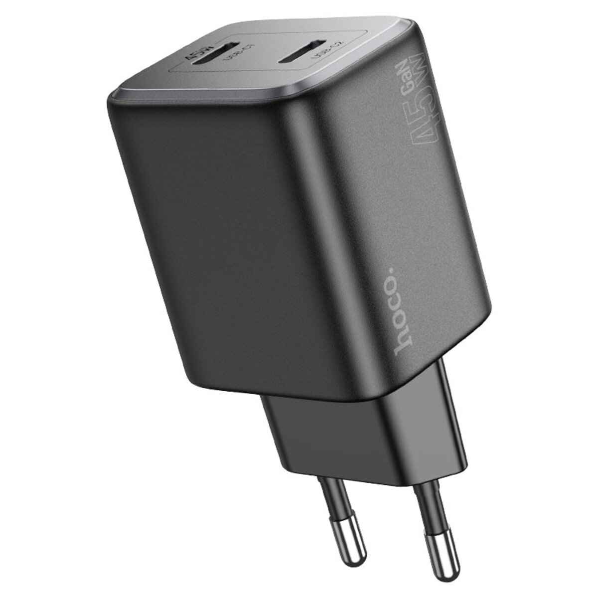 Мережевий зарядний пристрій HOCO N42 Elogiado dual-port PD45W(2C) charger set(C to iP) Black