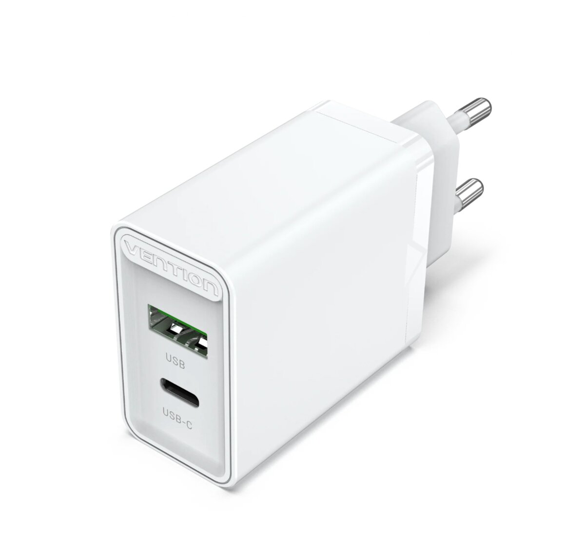 Зарядний пристрій Vention Two-Port USB(A+C) Wall Charger (18W/20W) EU-Plug White (FBBW0-EU)