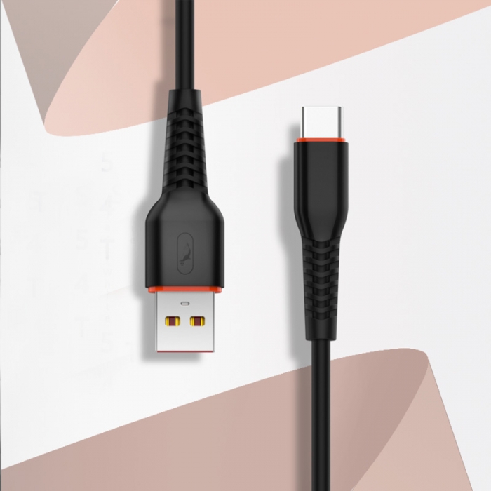 Кабель SkyDolphin S54T Soft USB to Type-C 2.4A 1m Black