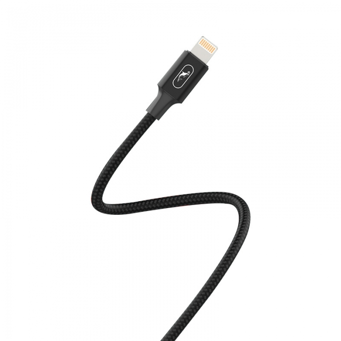 Кабель SkyDolphin S55L USB to Lightning 2.4A 1m Black (USB-000434)