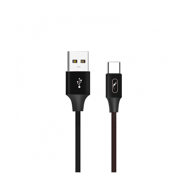 Кабель SkyDolphin S55T Neylon USB to Type-C 2.4A 1m Black