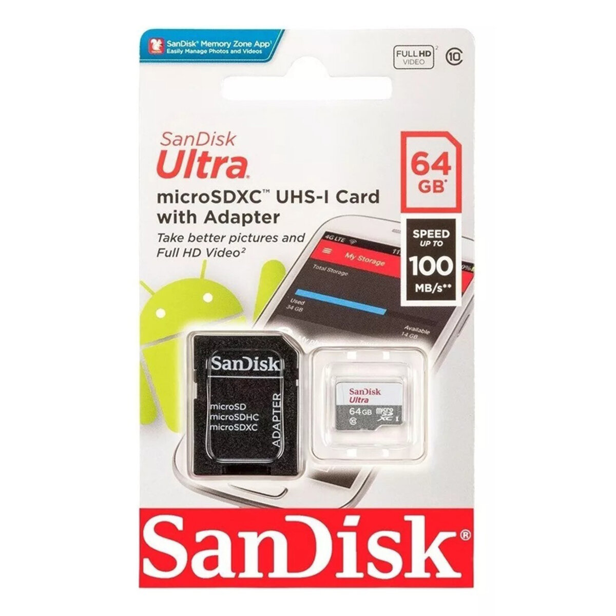 Карта пам`яті SDXC 64GB UHS-I SDSQUNR-064G-GN3MA SANDISK