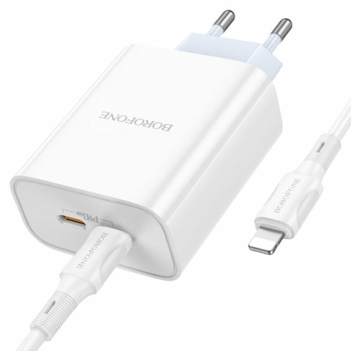 Мережевий зарядний пристрій BOROFONE BA73A Young PD35W dual port(2C) charger set(C to iP) White