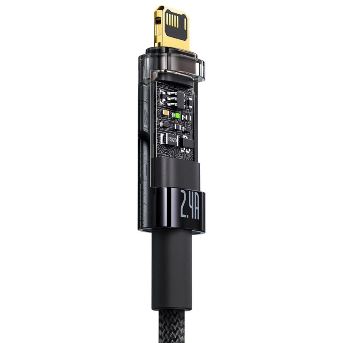 Кабель Baseus Explorer Series Auto Power-Off Fast Charging Data Cable USB to IP 2.4A 1m Black