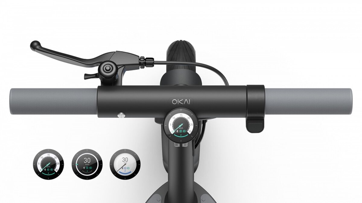 Електросамокат OKAI ES10-NEON Lite Black 9", 300(600)W, 7.8Ah, 30km, 25kmh, 20%, NFC, App,15kg