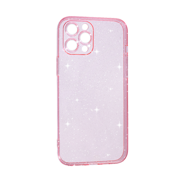 Чехол Silicon Shiny Case iPhone 12 Pro Max Glitter Clear/Pink