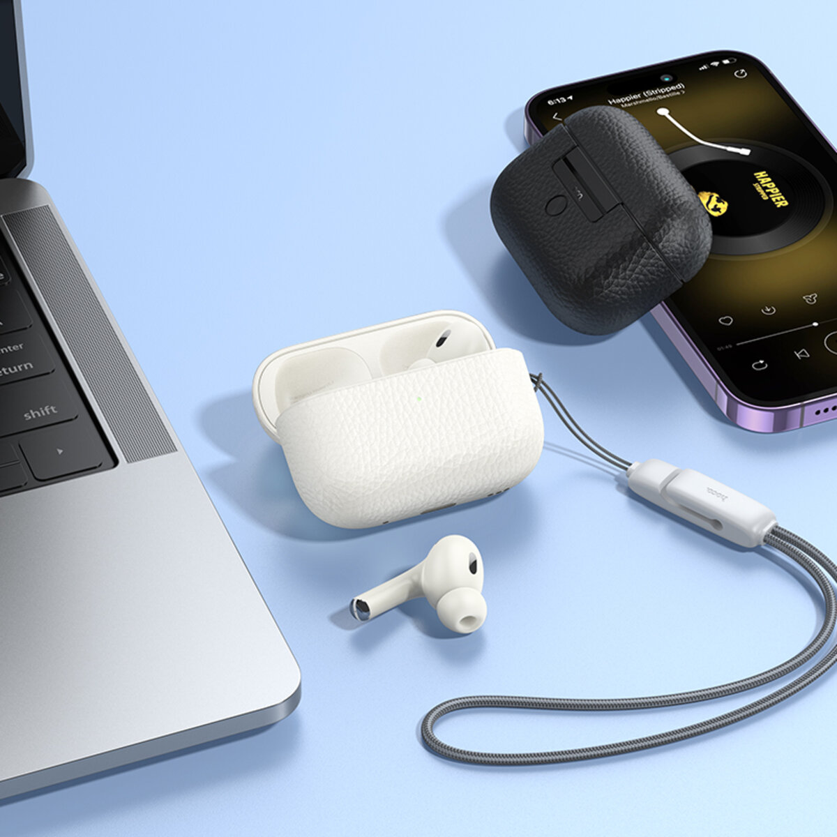Бездротові навушники HOCO EQ9 Plus Duke true wireless ANC Noise Reduction BT headset Milky White