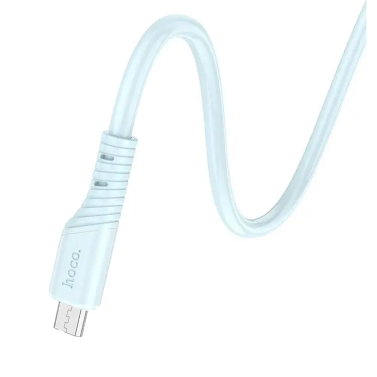 Кабель HOCO X97 Crystal color silicone charging data cable Micro light blue