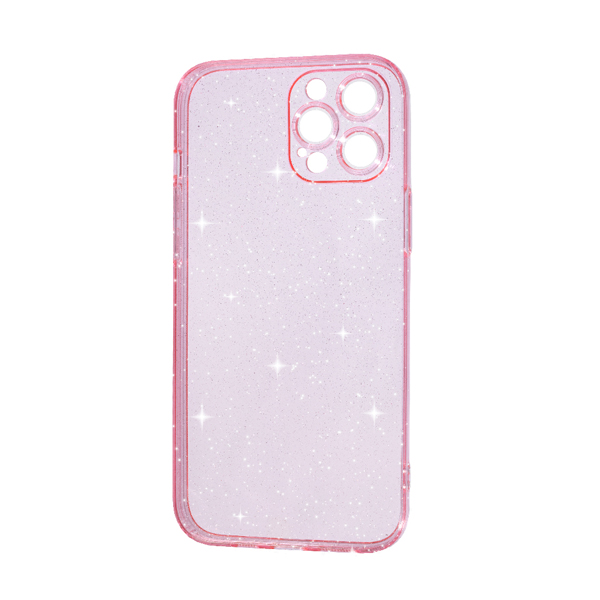 Чехол Silicon Shiny Case iPhone 12 Pro Max Glitter Clear/Pink