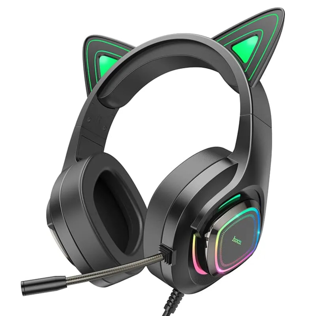 Навушники HOCO W107 Cute cat luminous cat ear gaming headphones Elf Cat