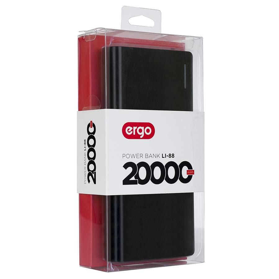 Внешний аккумулятор Ergo LI-88 (20000mAh) Black