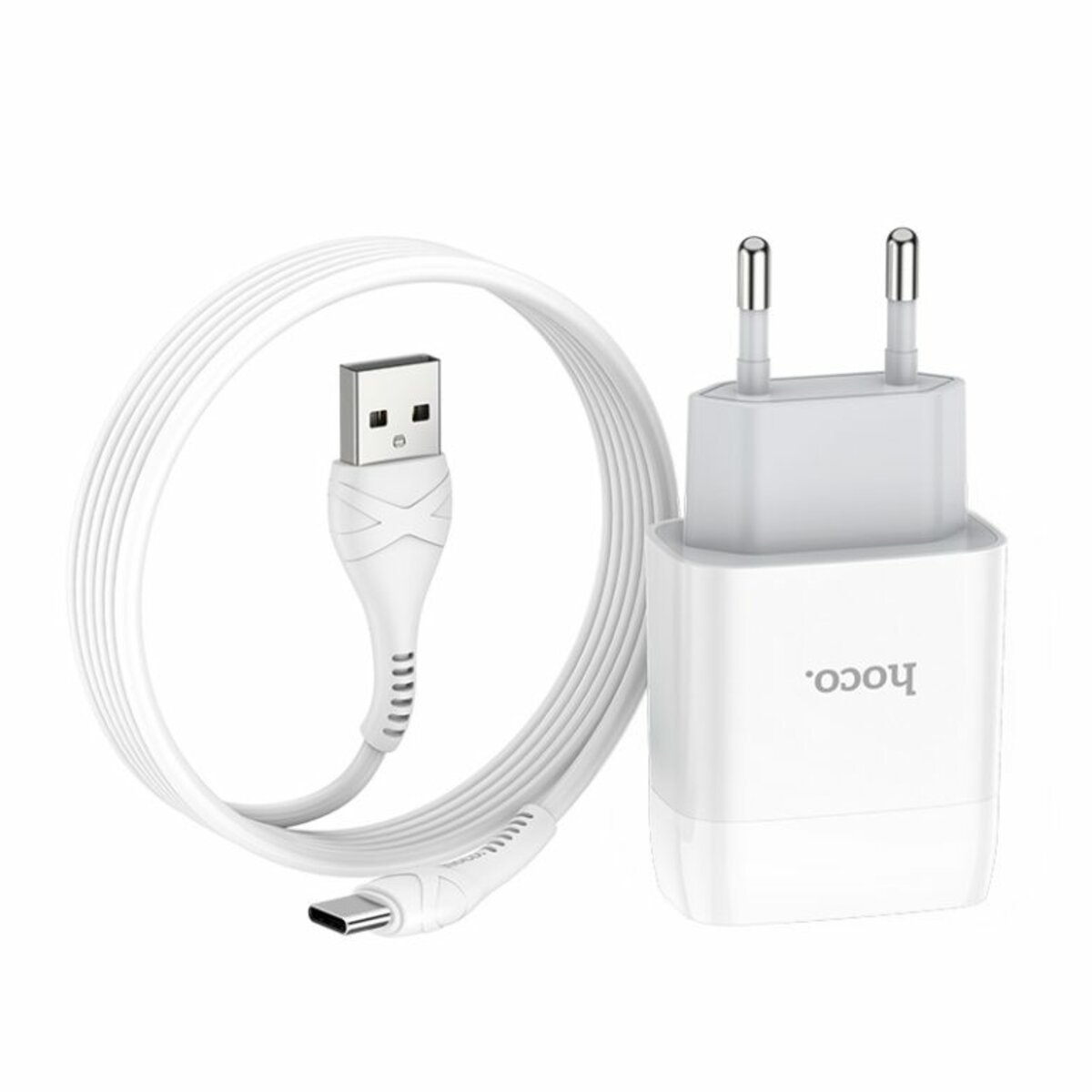 Мережевий зарядний пристрій HOCO C72A Glorious single port charger set(Type-C) 10.5W White