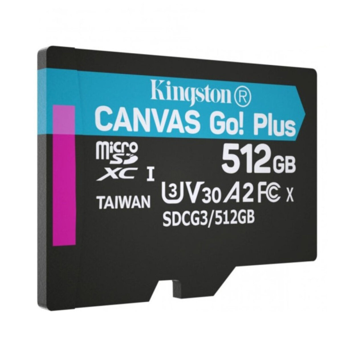 Карта пам'яті microSDXC (UHS-1 U3) Kingston Canvas Go Plus 512Gb class 10 A2 V30 (R170MB/s, W90MB/s)