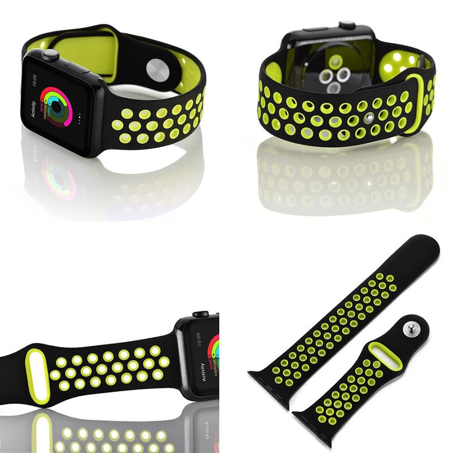 Ремешок для Apple Watch 38mm/40mm Nike Watch Band Black/Volt