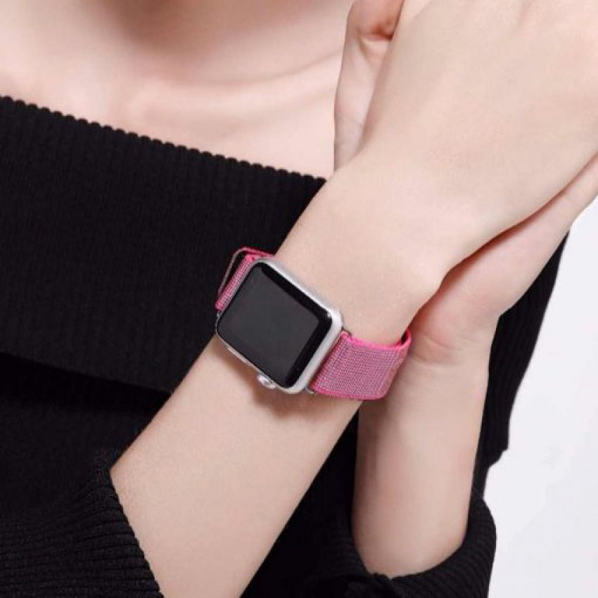 Ремешок для Apple Watch 42mm/44mm Nylon Sport Loop Electric Pink