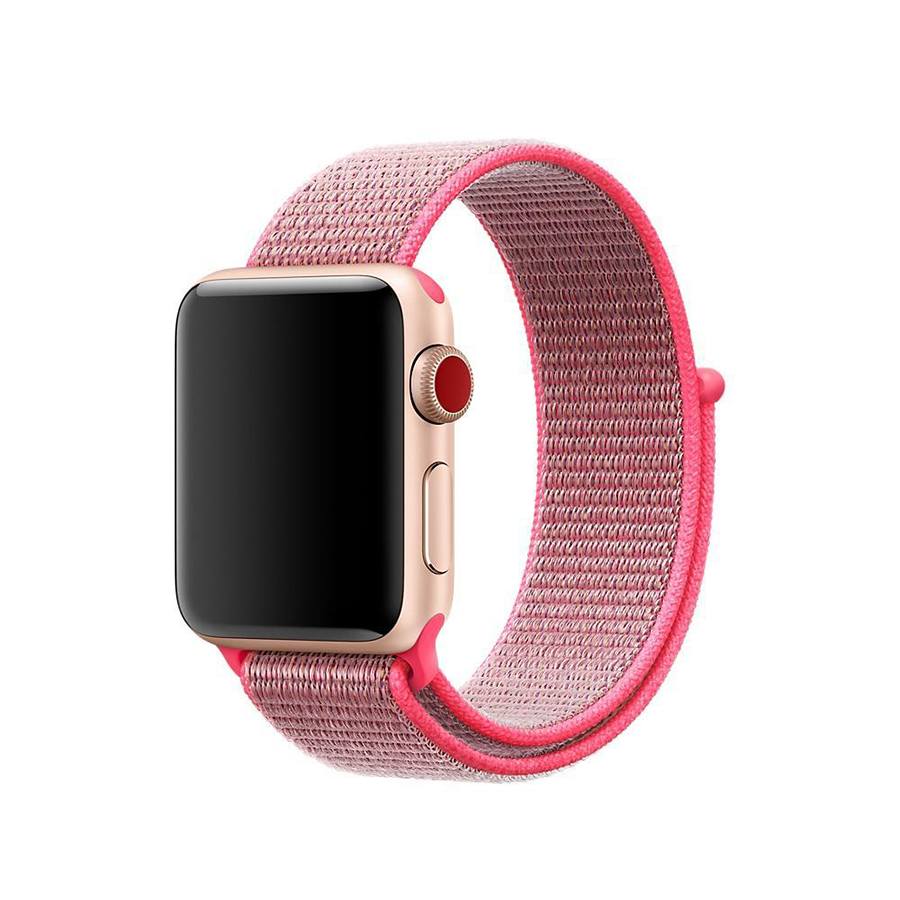 Ремінець для Apple Watch 42mm/44mm Nylon Sport Loop Electric Pink