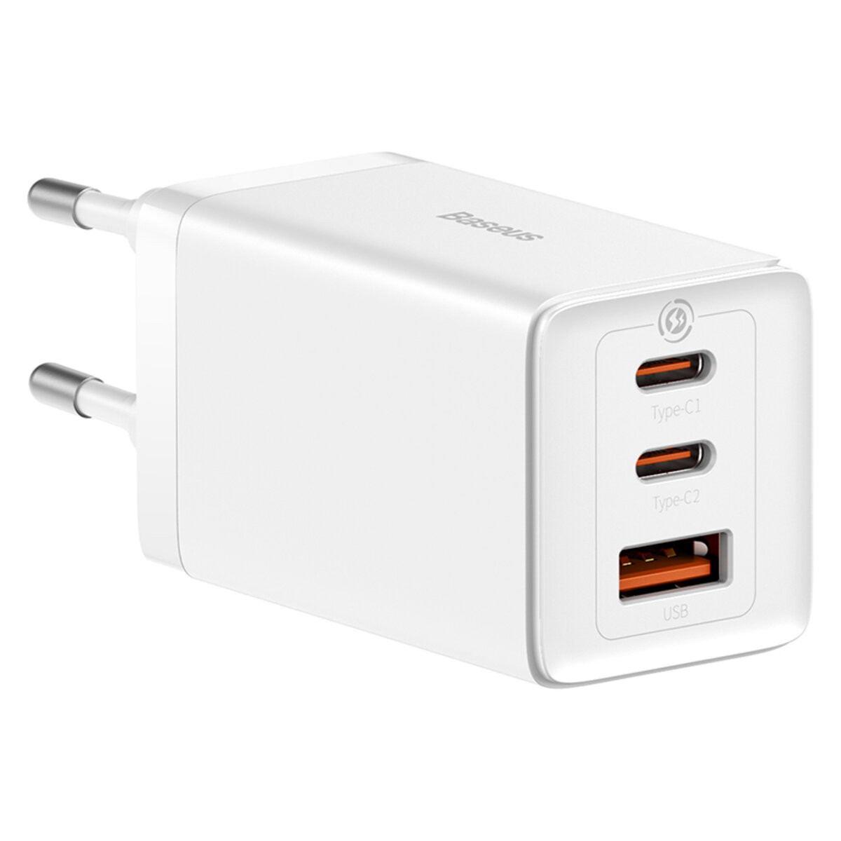 Мережевий зарядний пристрій Baseus GaN5 Pro Fast Charger 2C+U 65W EU White(Include:Baseus Xiaobai series fast charging Cable Type-C to Type-C 100W(