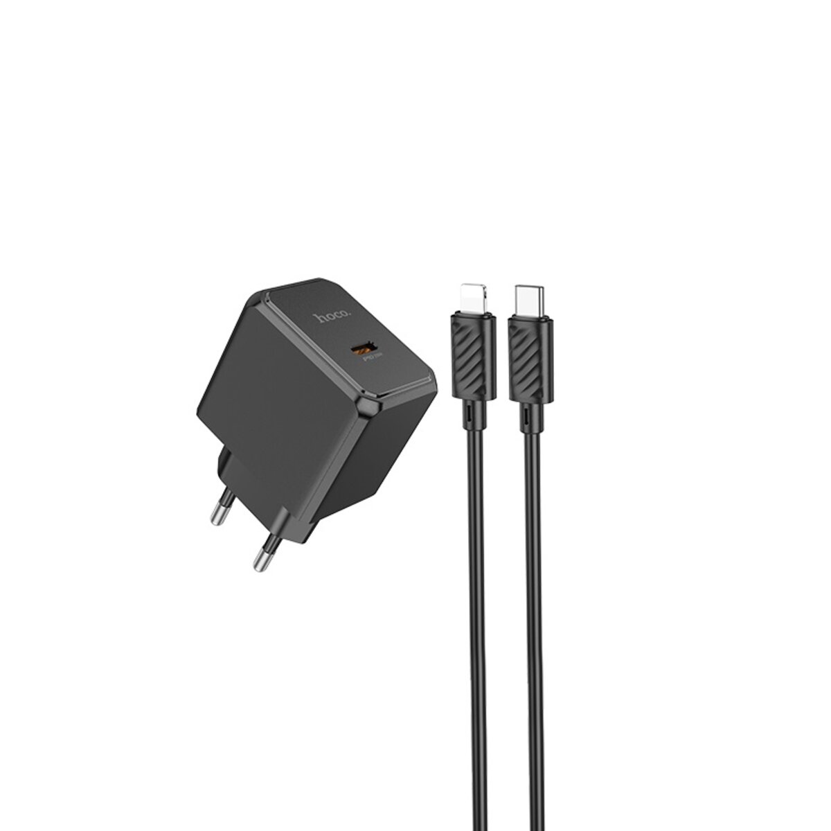 Мережевий зарядний пристрій HOCO CS13A Ocean single port PD20W charger set(C to iP) Black