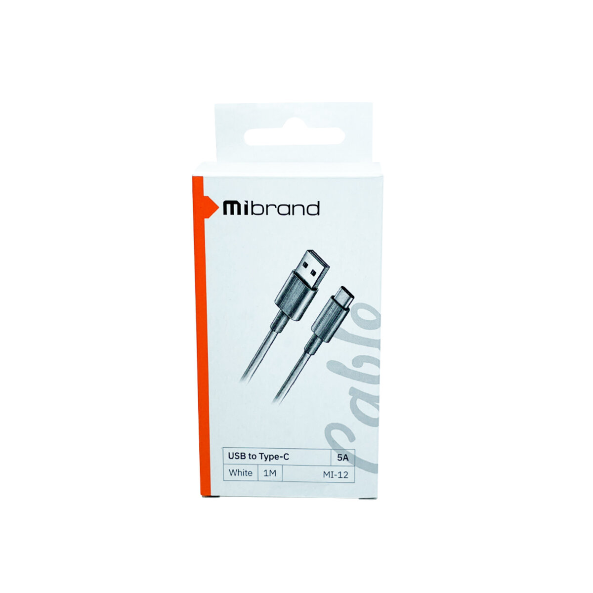 Кабель Mibrand MI-12 High Current Charging Line USB for Type-C 5A 1m White