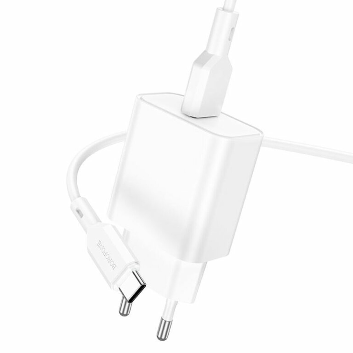 Мережевий зарядний пристрій BOROFONE BA72A Spring single port QC3.0 charger set(Type-C) White