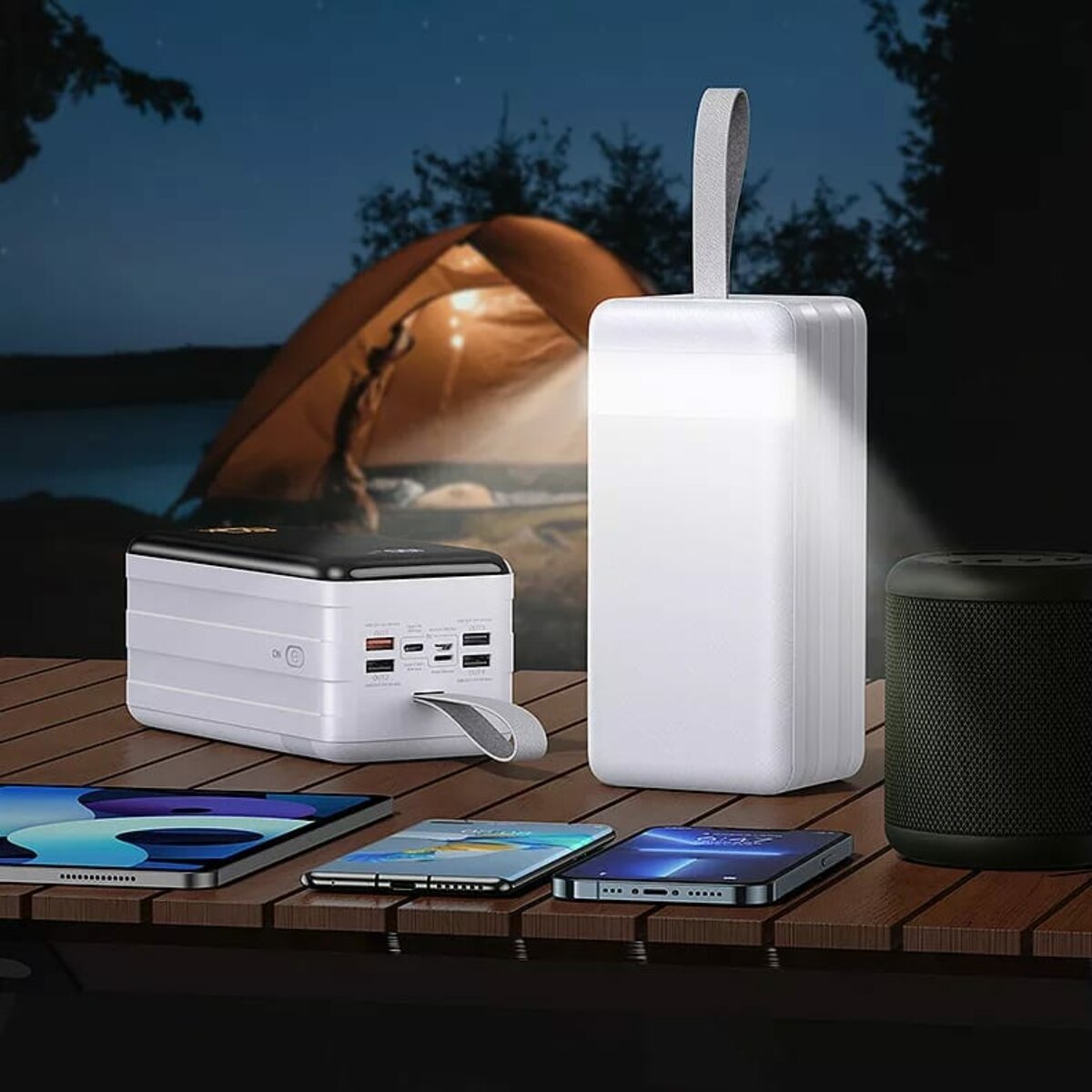 Зовнішній акумулятор REMAX Chinen Series 22.5W  PD+QC  Multi-compatible Fast Charging Power Bank with LED Light  80000mAh RPP-291 White