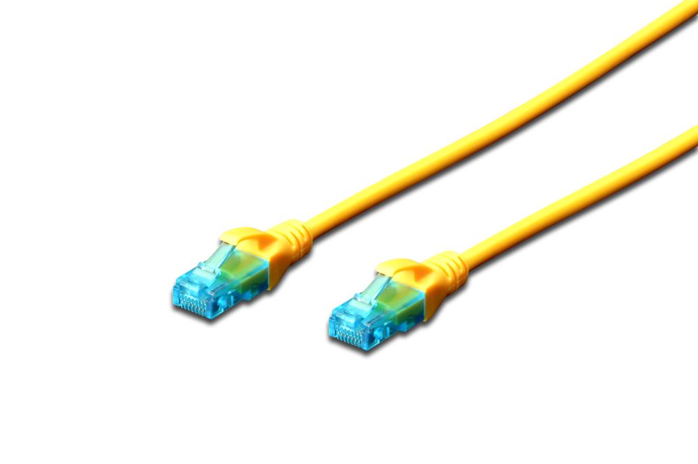 Патч-корд CAT 5e U-UTP, ПВХ AWG 26/7, довжина 0,5 м, жовтий DK-1512-005/Y DIGITUS by ASSMANN