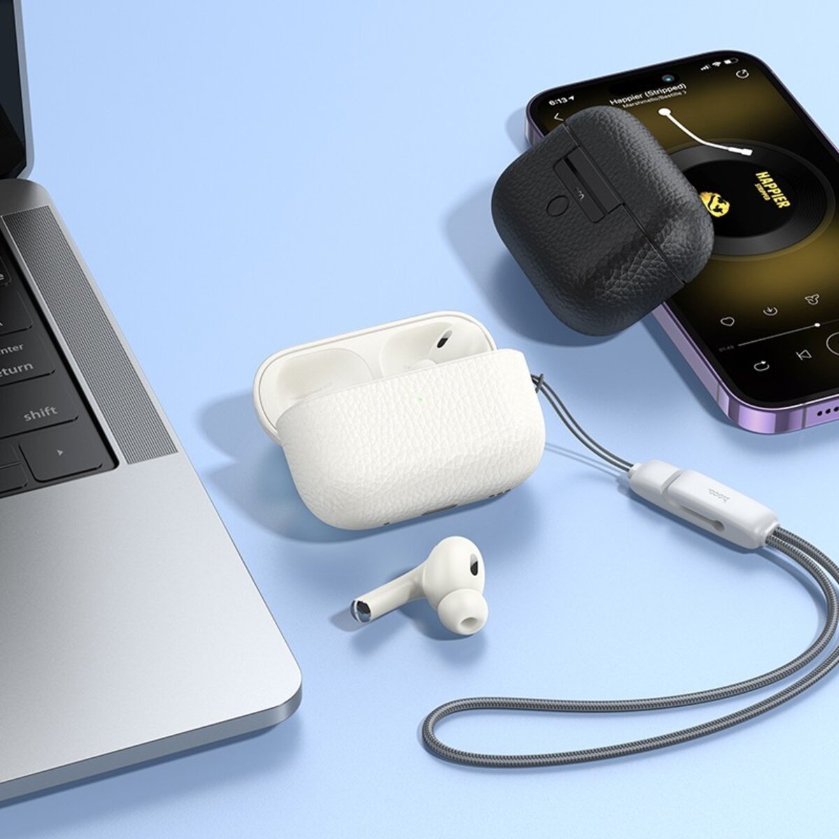 Бездротові навушники HOCO EQ9 Duke true wireless BT headset Milky white
