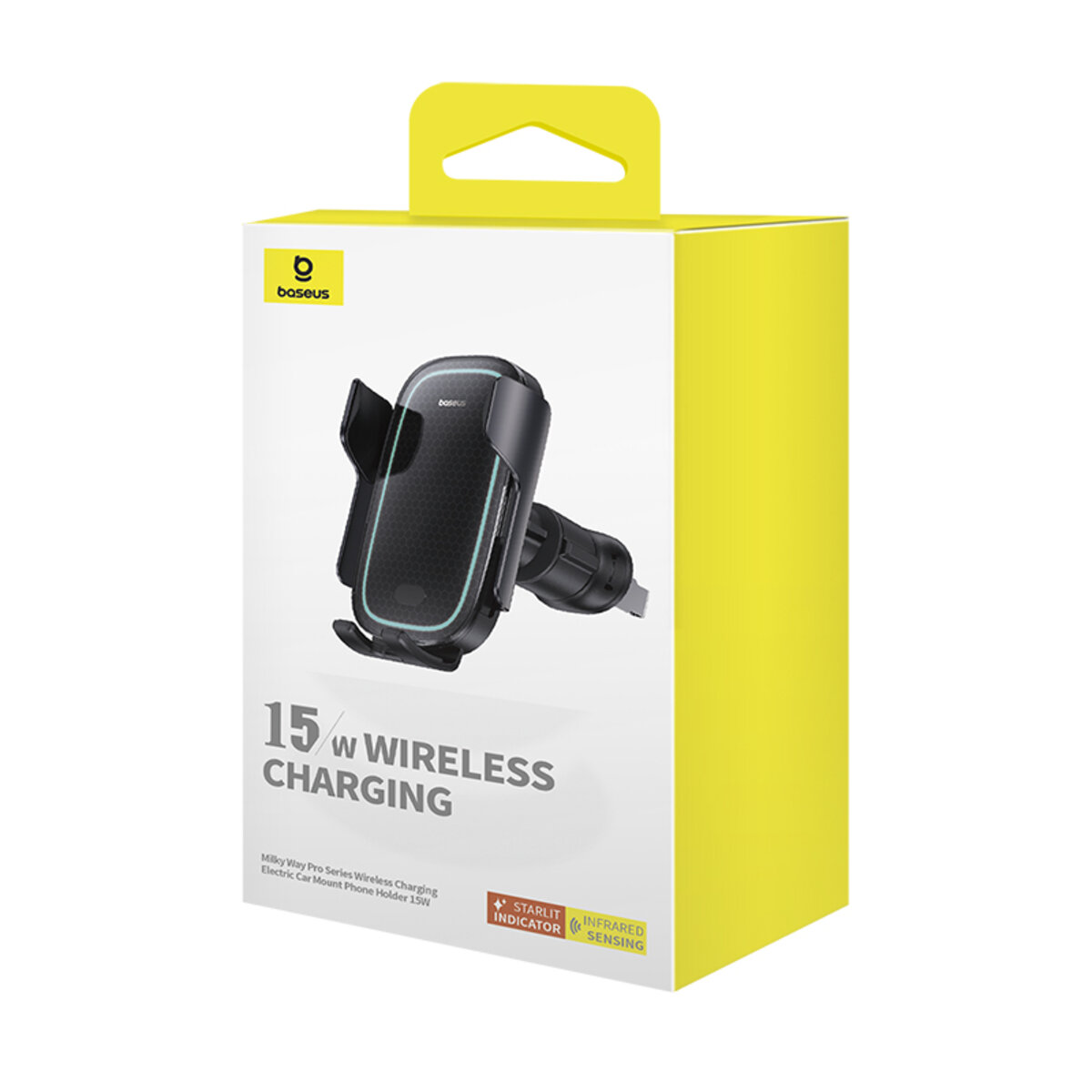 Автотримач для телефона з БЗП Baseus Milky Way Pro Series Wireless Charging Electric Car Mount Phone Holder 15W Cluster Black