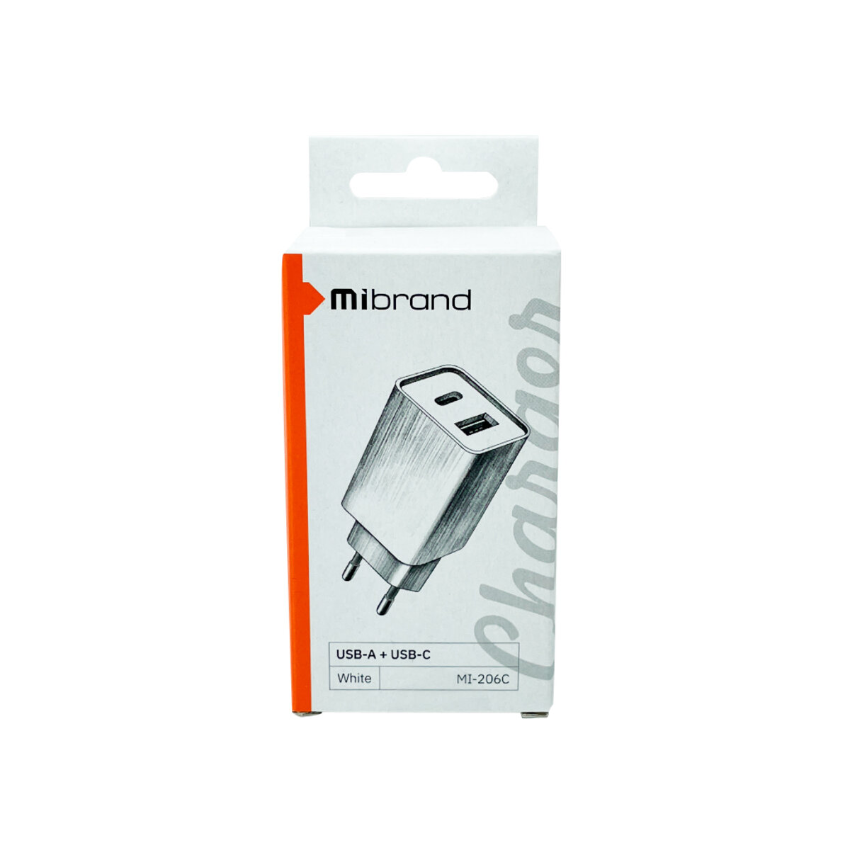 Мережевий зарядний пристрій Mibrand MI-206C Travel Charger USB-A + USB-C White