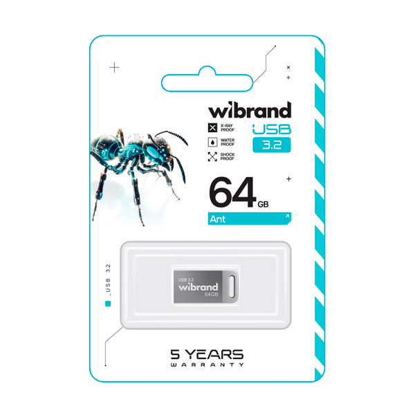 Флешка Wibrand 64Gb Ant USB 3.2 Silver WI3.2/AN64M4S