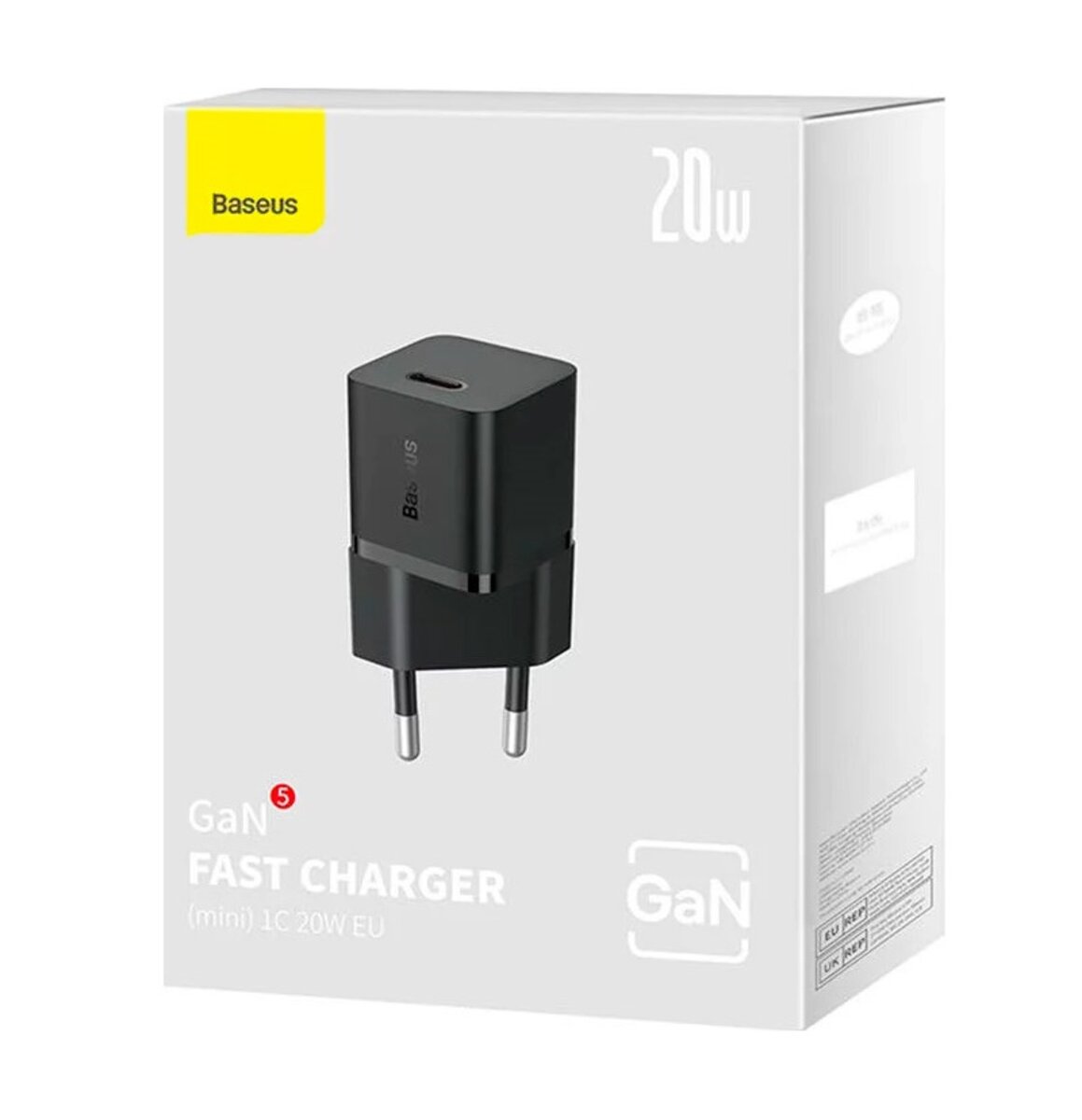 Мережевий зарядний пристрій Baseus GaN5 Fast Charger(mini) 1C 20W EU Black