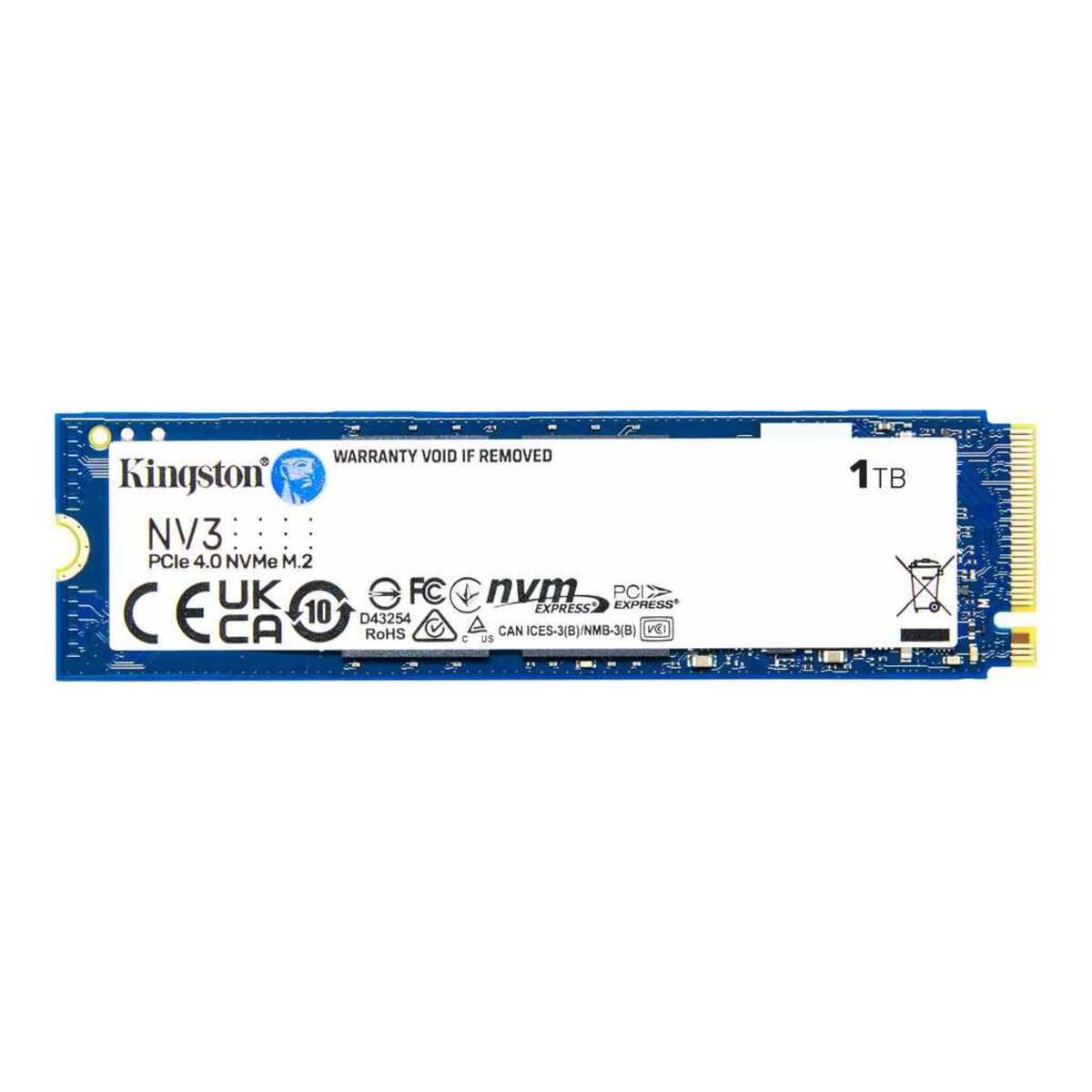 Накопичувач SSD M.2 Kingston NV3 1000GB NVMe 2280 PCIe 4.0 x4 3D NAND