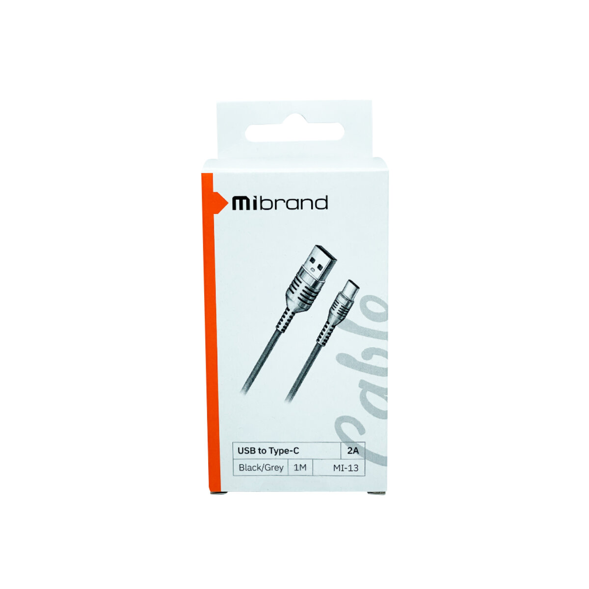 Кабель Mibrand MI-13 Feng World Charging Line USB for Type-C 2A 1m Black/Grey