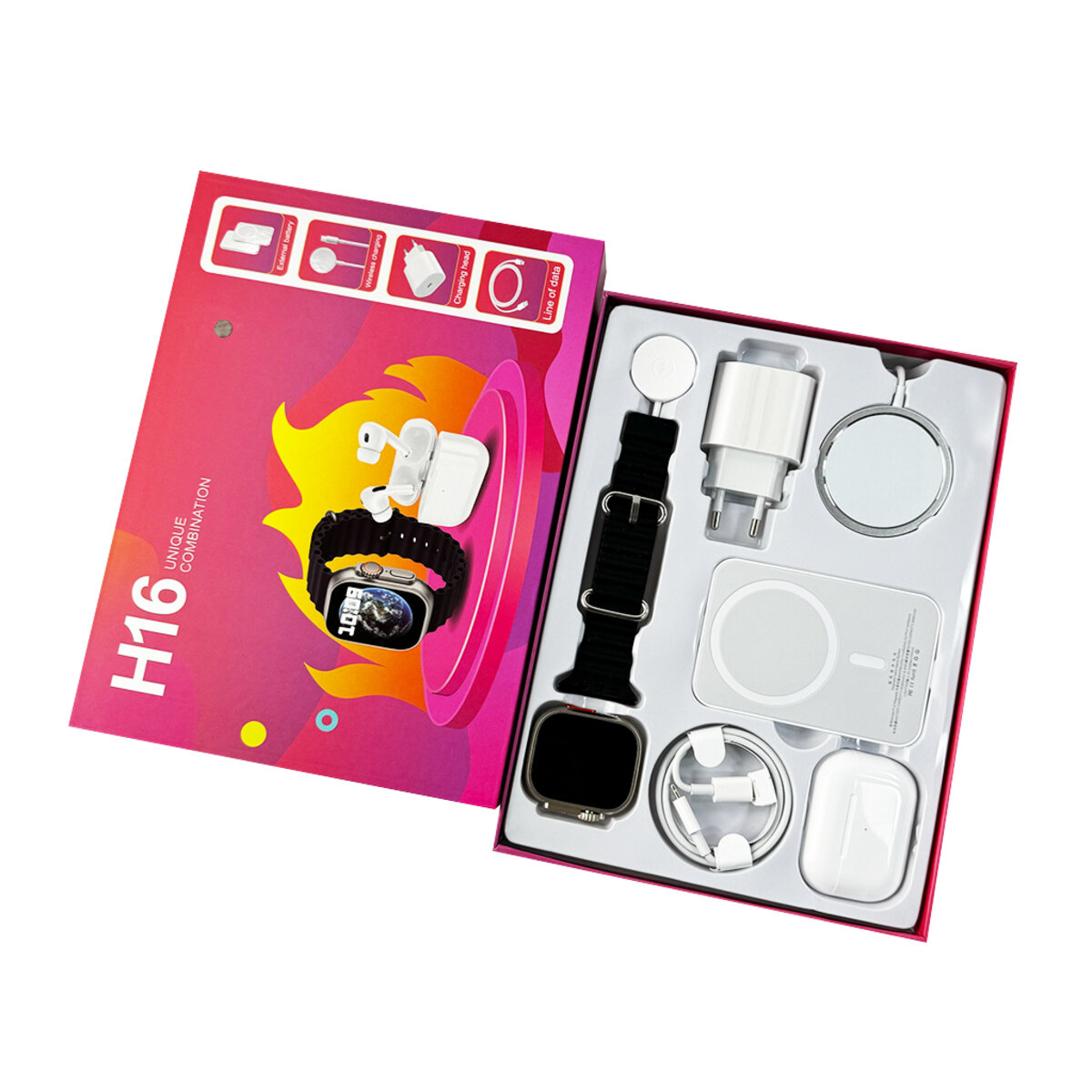 Смарт-годинник Fendior H16+TWS+Powerbank+Charge Black
