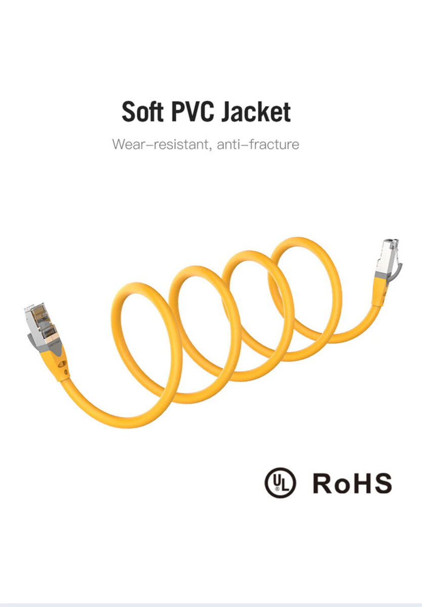 Мережевий кабель Vention Cat.6A SFTP Patch Cable 3M Yellow