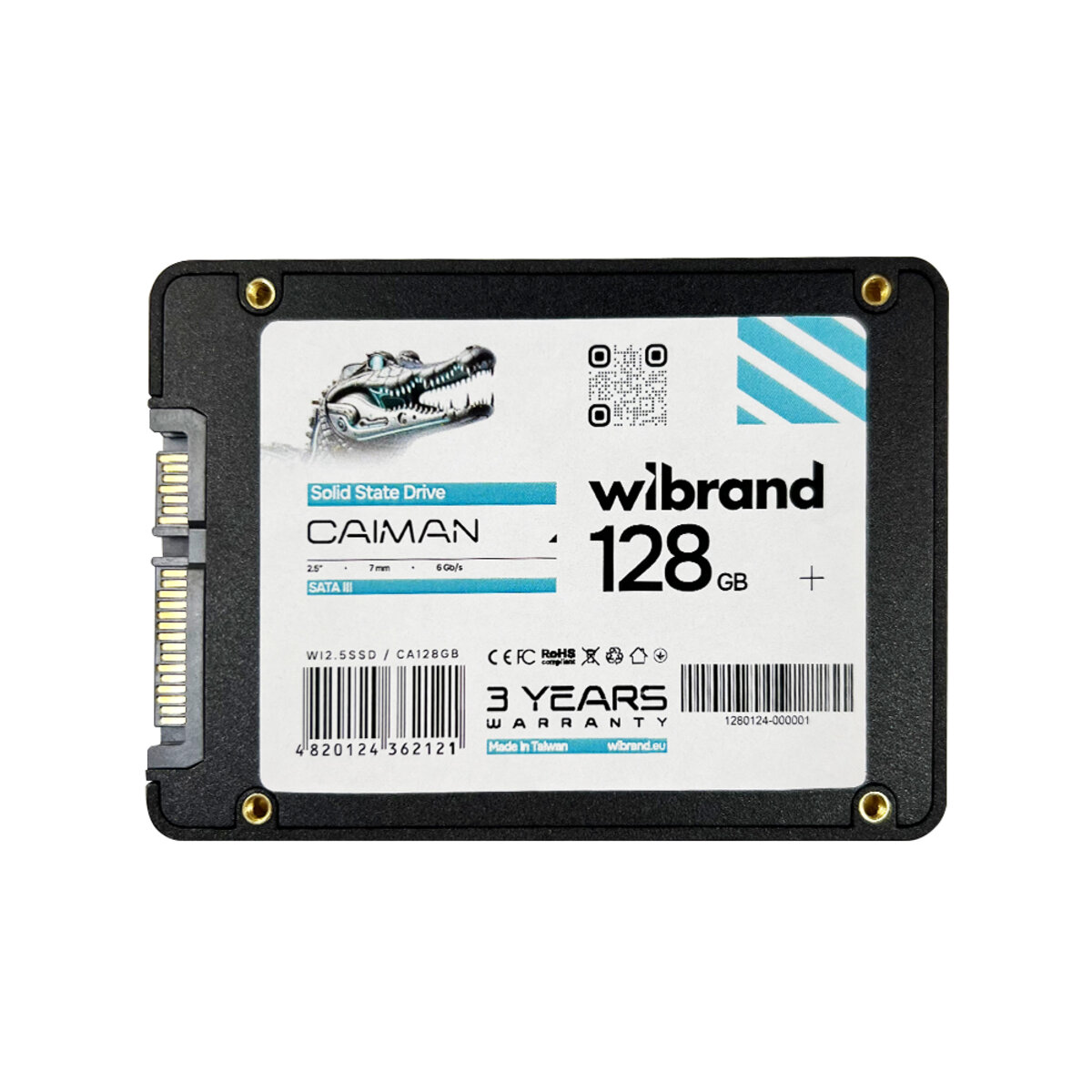 Накопичувач SSD Wibrand Caiman 128GB 2.5" 7mm SATAIII Bulk