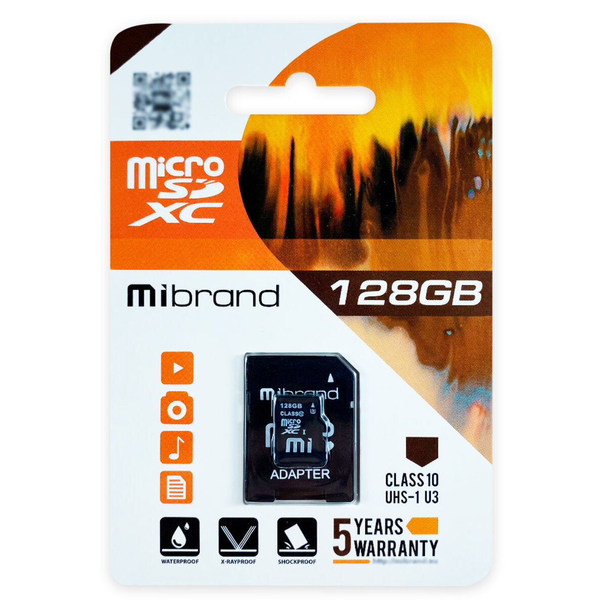 microSDXC (UHS-1 U3) Mibrand 128Gb class 10 (adapter SD)