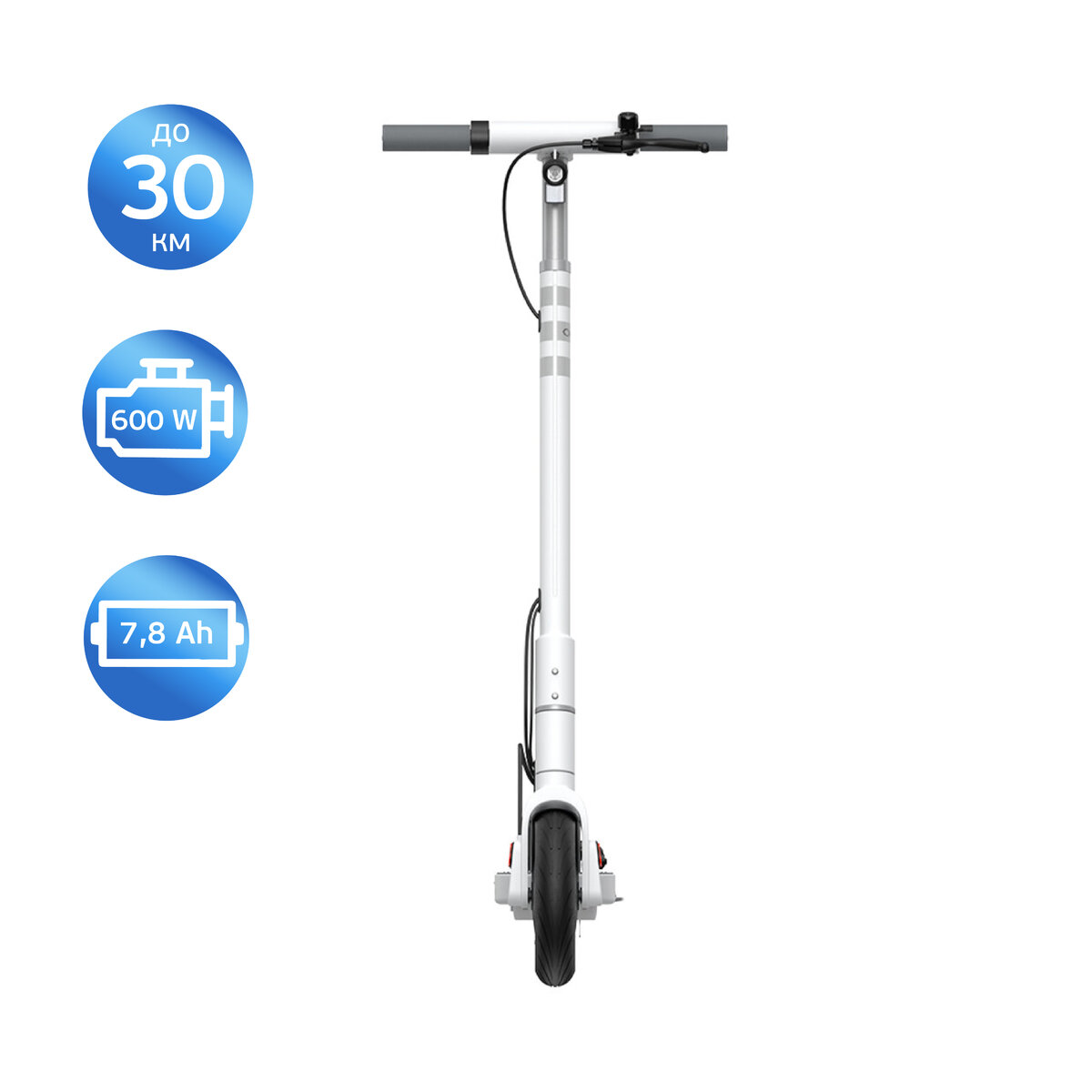 Електросамокат OKAI ES10-NEON Lite White 9", 300(600)W, 7.8Ah, 30km, 25kmh, 20%, NFC, App, 15kg