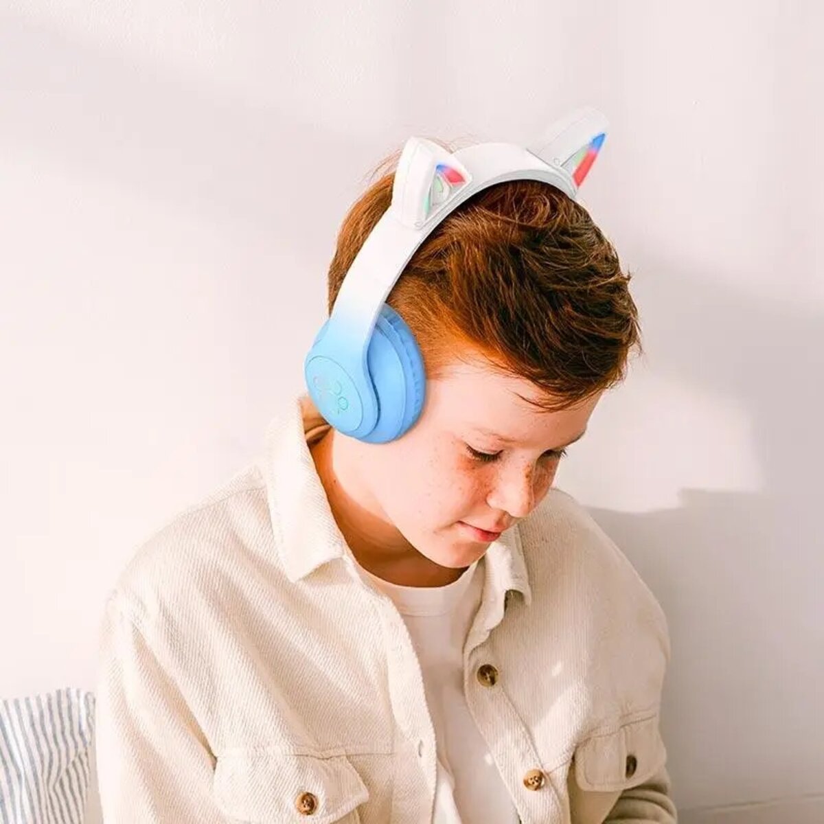 Бездротові навушники HOCO W42 Cat ears BT headphones Crystal Blue