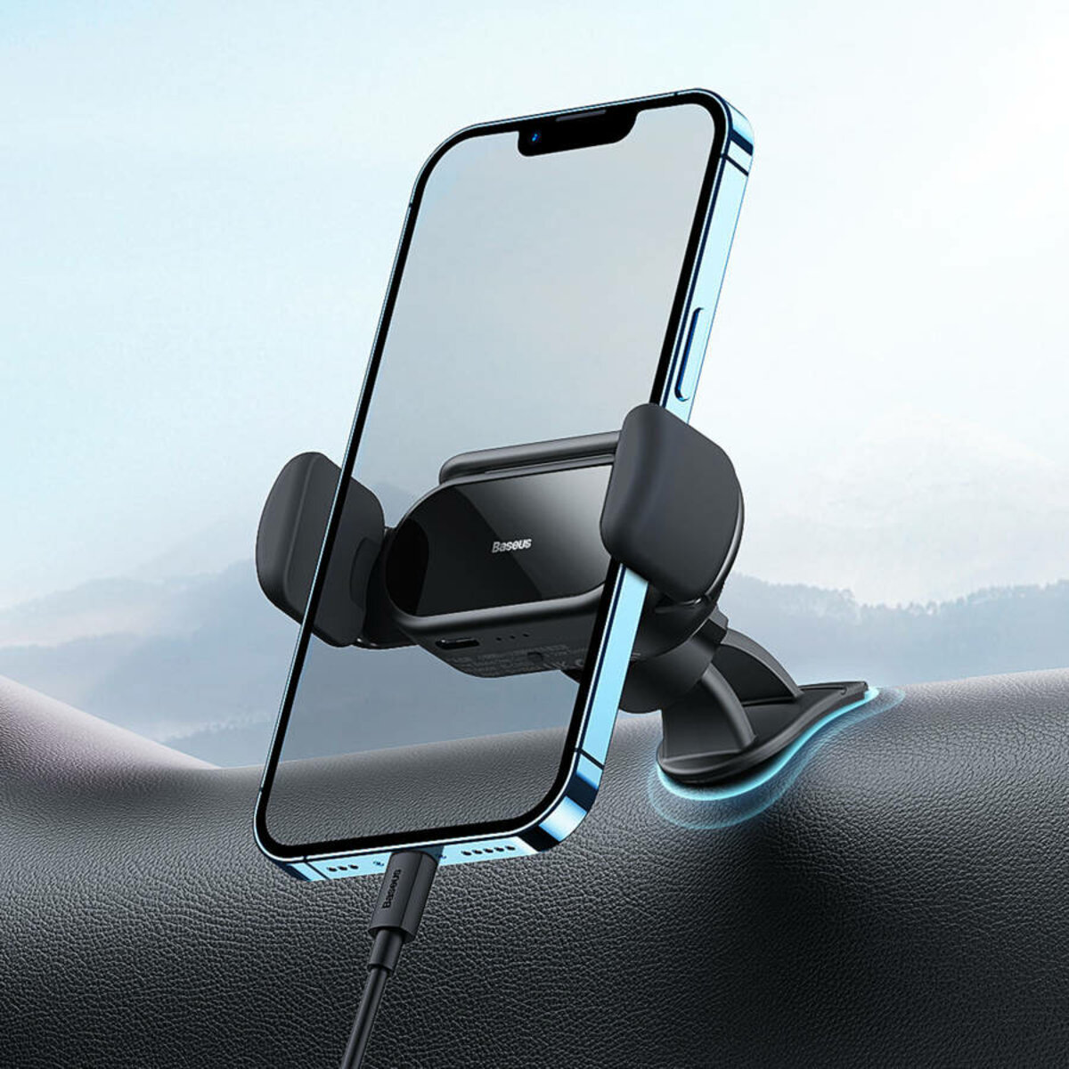 Тримач для мобiльного Baseus Steel Cannon pro Solar Electric Car Mount Black