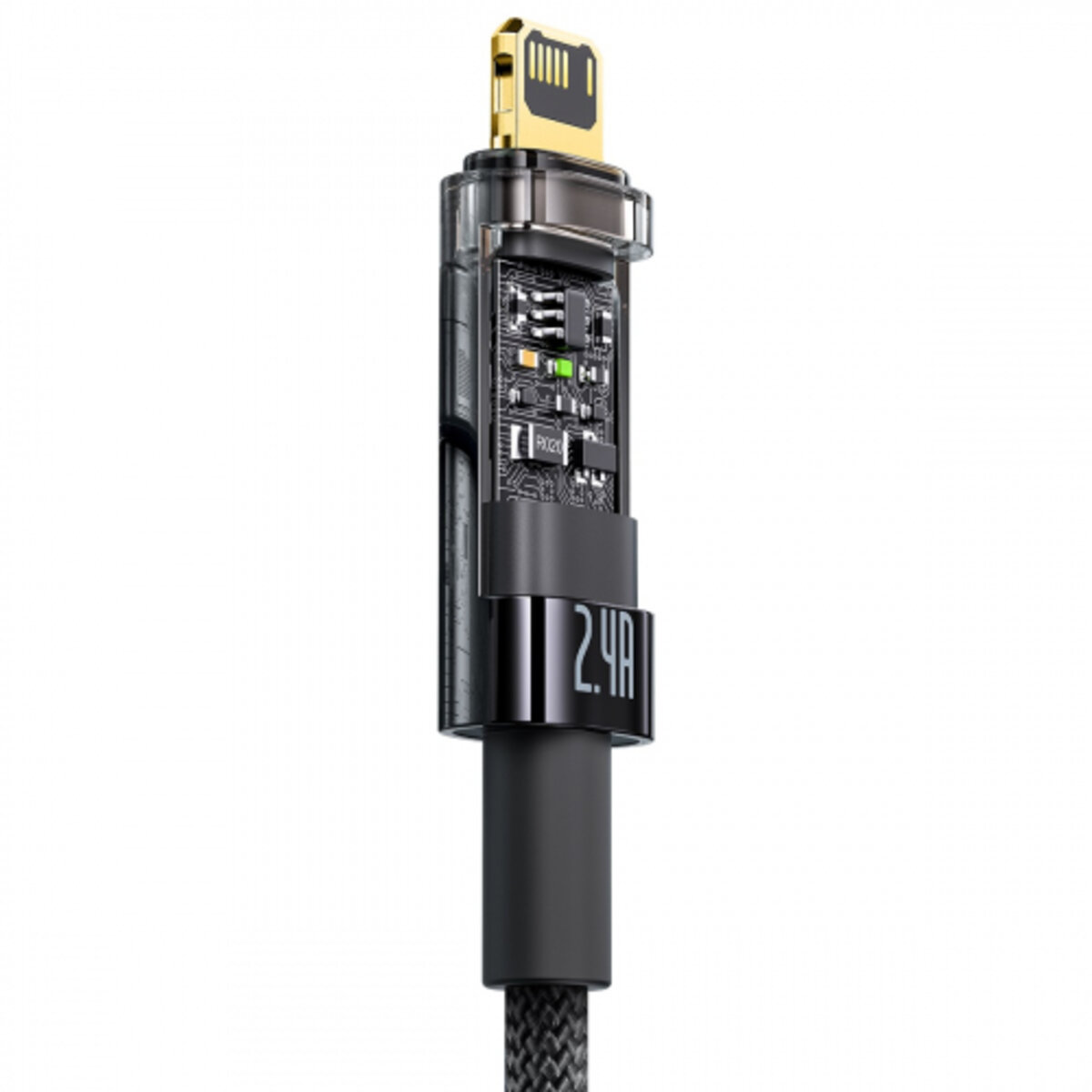 Кабель Baseus Explorer Series Auto Power-Off Fast Charging Data Cable USB to IP 2.4A 1m Black