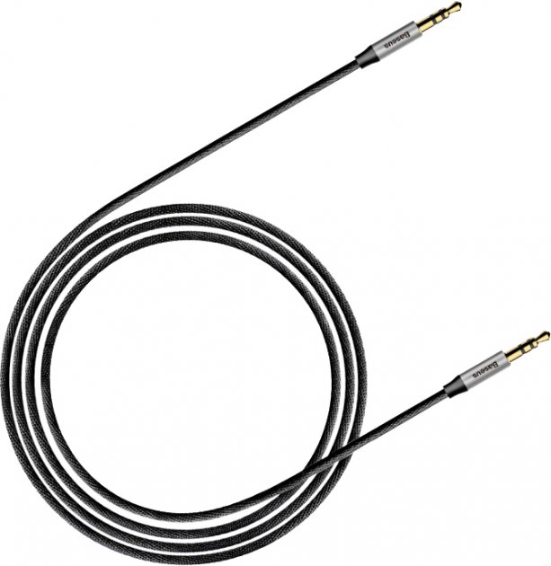 Аудіо кабель 3.5mm - 3.5 mm Baseus AUX 3.5mm Jack M30 Yiven 1.5m Silver/Black (CAM30-CS1)