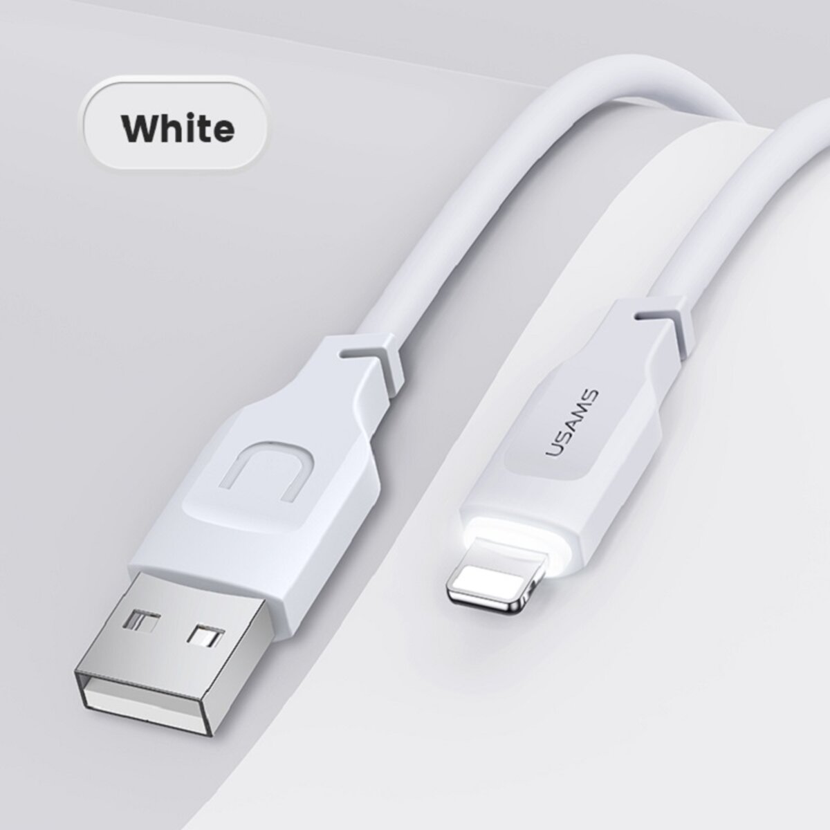 Кабель Usams US-SJ565 Lightning 2.4A Charging & Data Cable Lithe Series 1.2m White