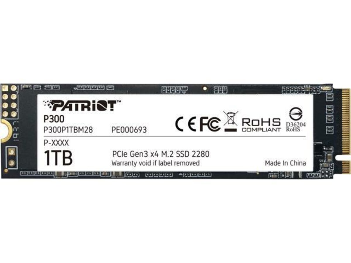Накопичувач SSD M.2 Patriot P300 1TB NVMe 2280 PCIe 3.0x4 3D NAND TLC
