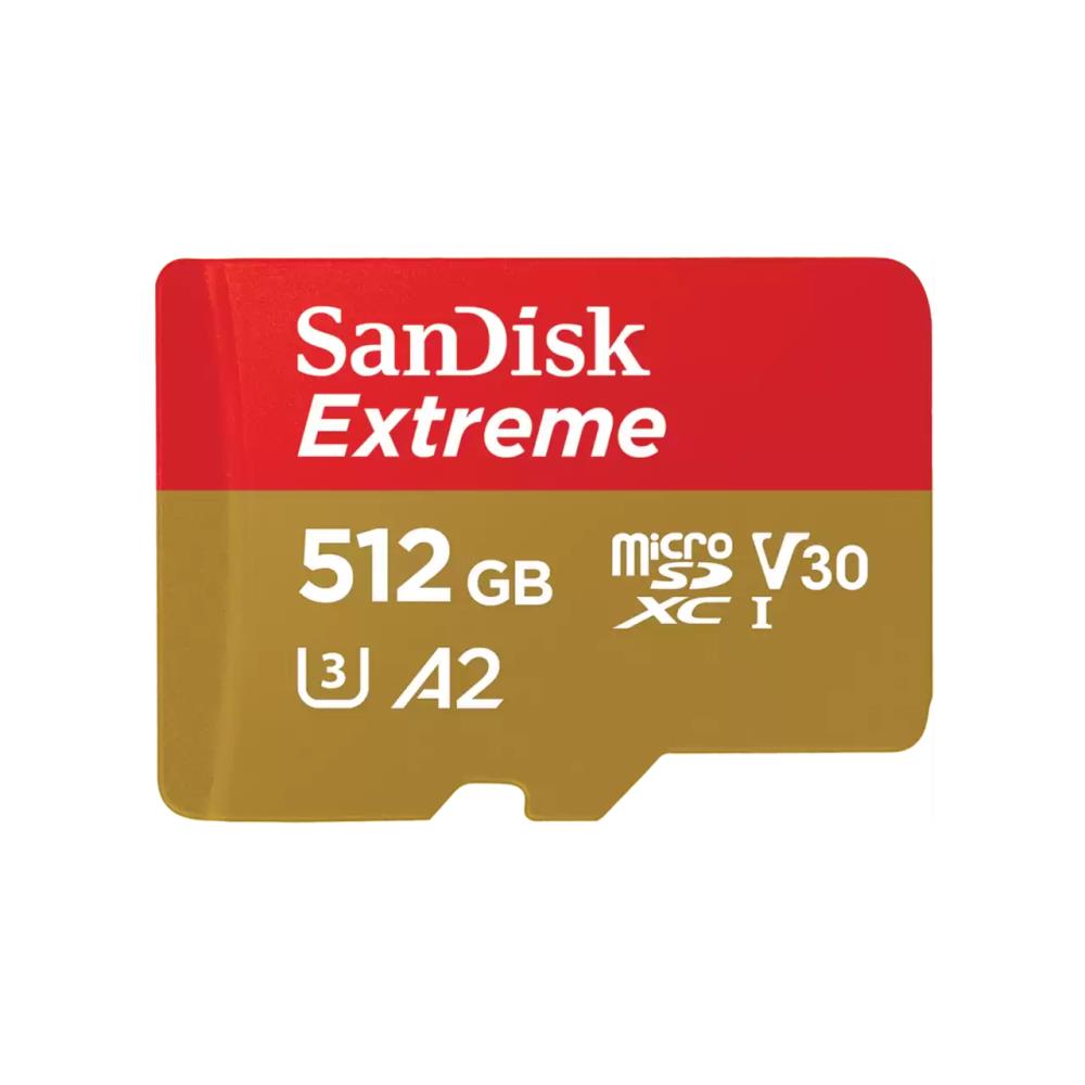 Карта пам'яті microSDXC (UHS-1 U3) SanDisk Extreme A2 512Gb class 10 V30 (R190MB/s,W130MB/s) (adapter SD)