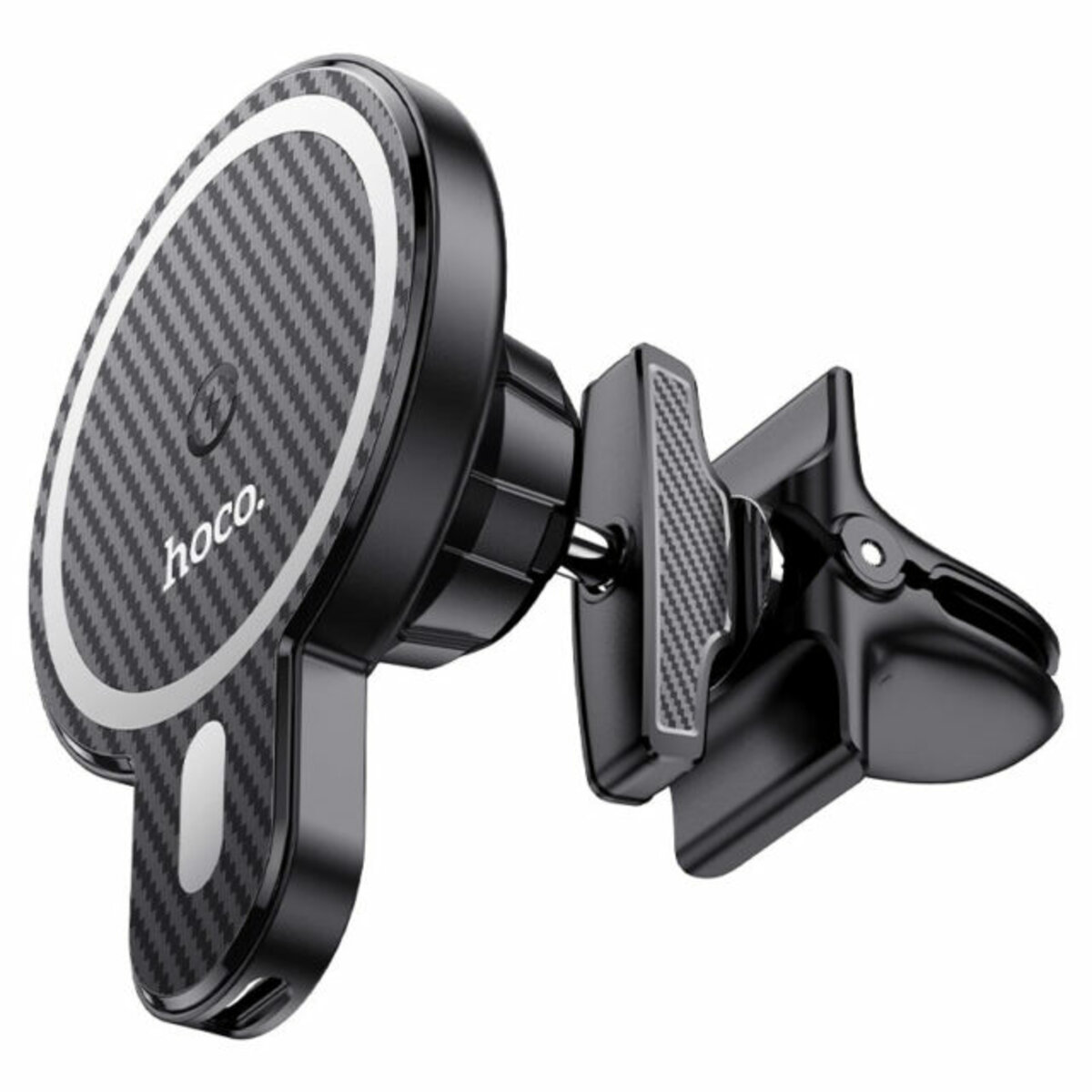 Автотримач для телефона з БЗП HOCO CA85 Ultra-fast magnetic wireless charging car holder Black