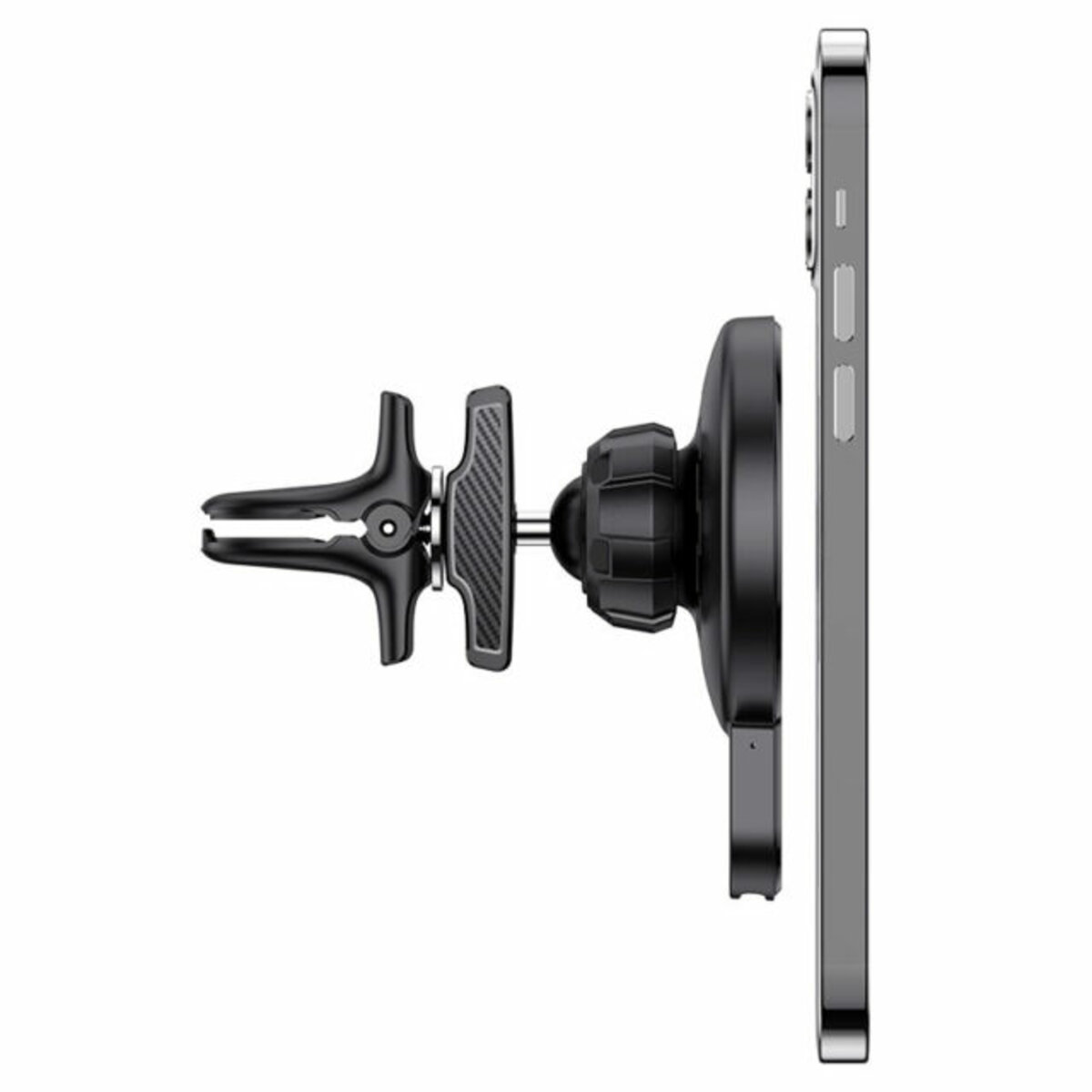 Автотримач для телефона з БЗП HOCO CA85 Ultra-fast magnetic wireless charging car holder Black