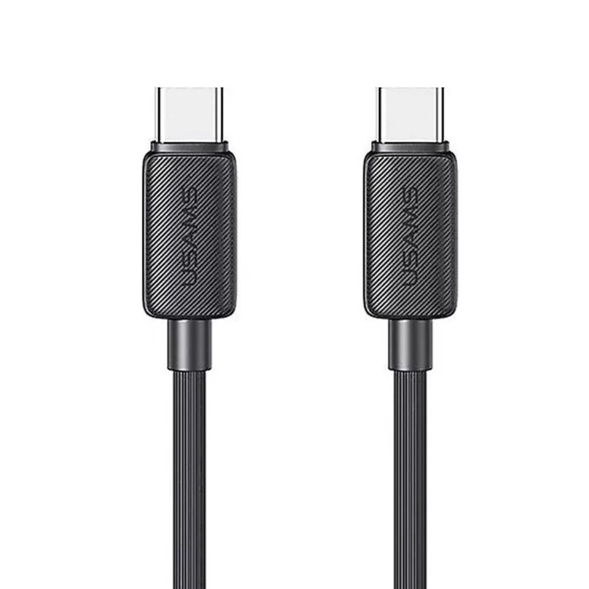 Кабель Usams US-SJ691 60W Striped Data Cable Type-C To Type-C-KY Series 1M black